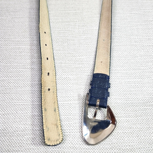 Christian Dior Vintage Belt Medium Blue Leather Women - Picture 5 of 15